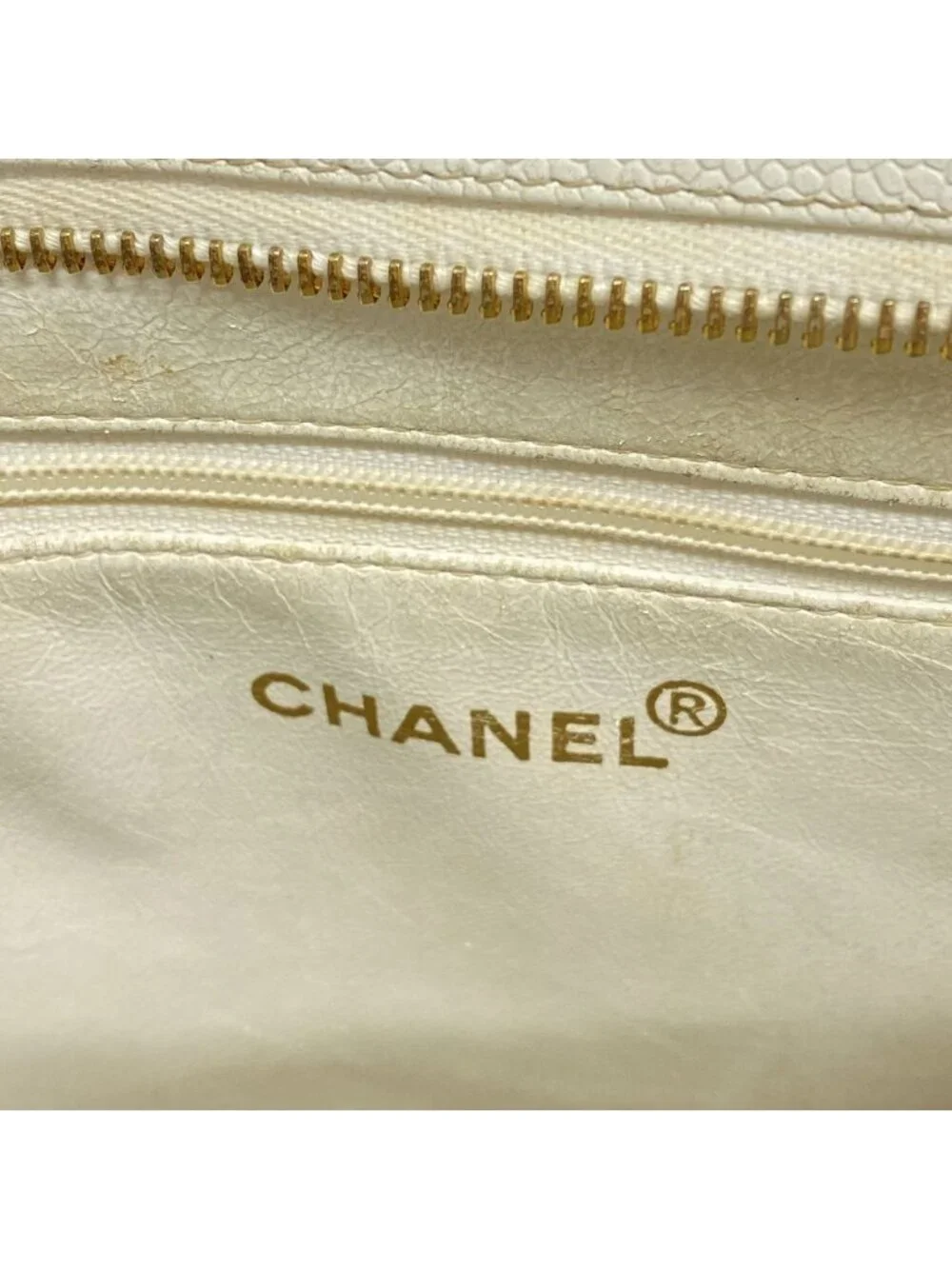 Chanel Tote Bag Reissue Caviar Leather White Gold